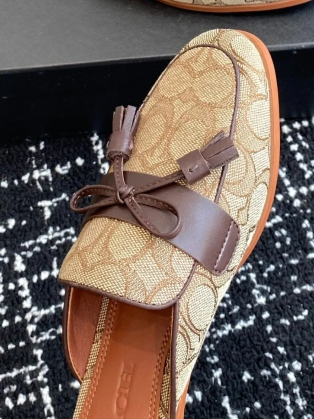 Coach Signature Canvas Tassel Mule Slides - Picture 3 of 5